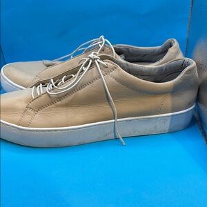 Vagabond Beige Leather Sneakers, size 9 women